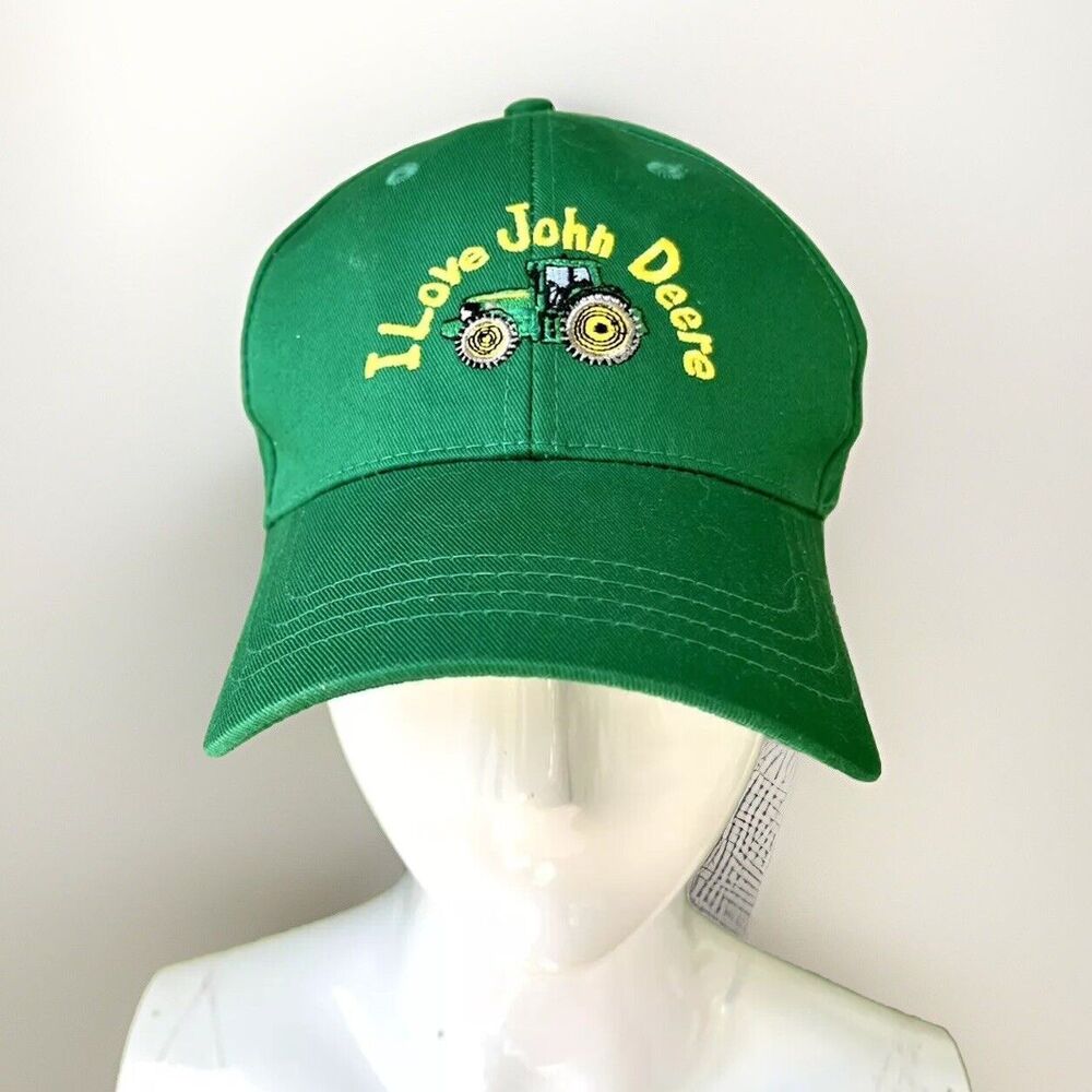 John Deere & Co Youth Hat Cap Agriculture Tractor Green I Love John Deere